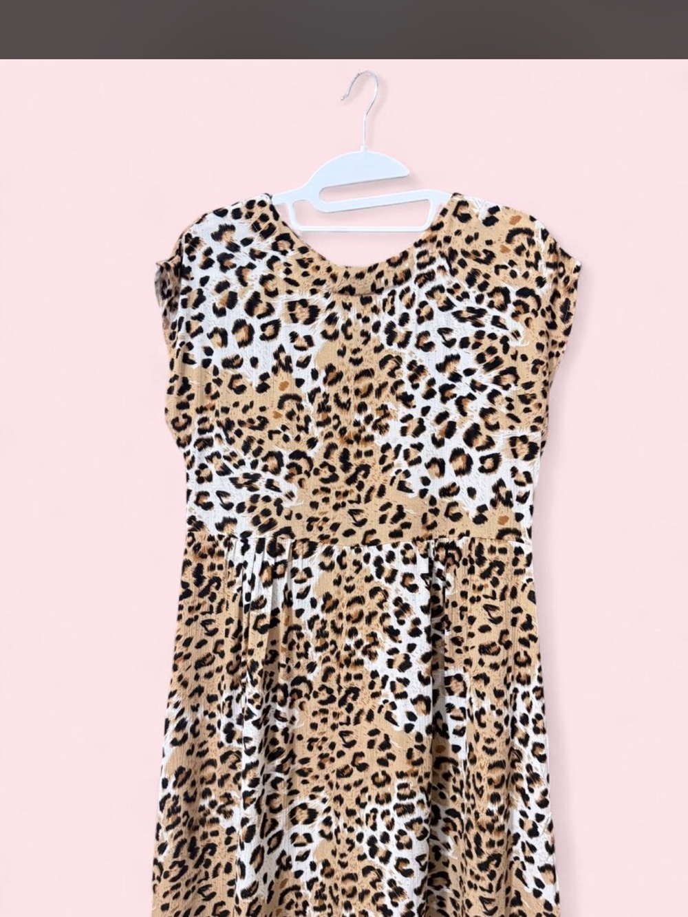 Leopard Print Girls' Dress - Tan & Black